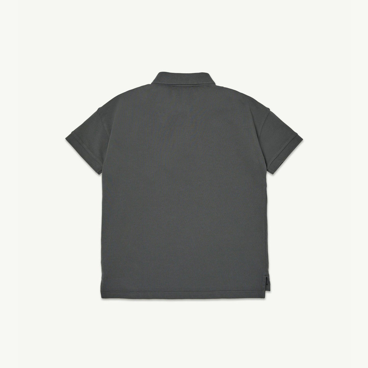 儿童深灰色刺绣Logo棉Polo衫