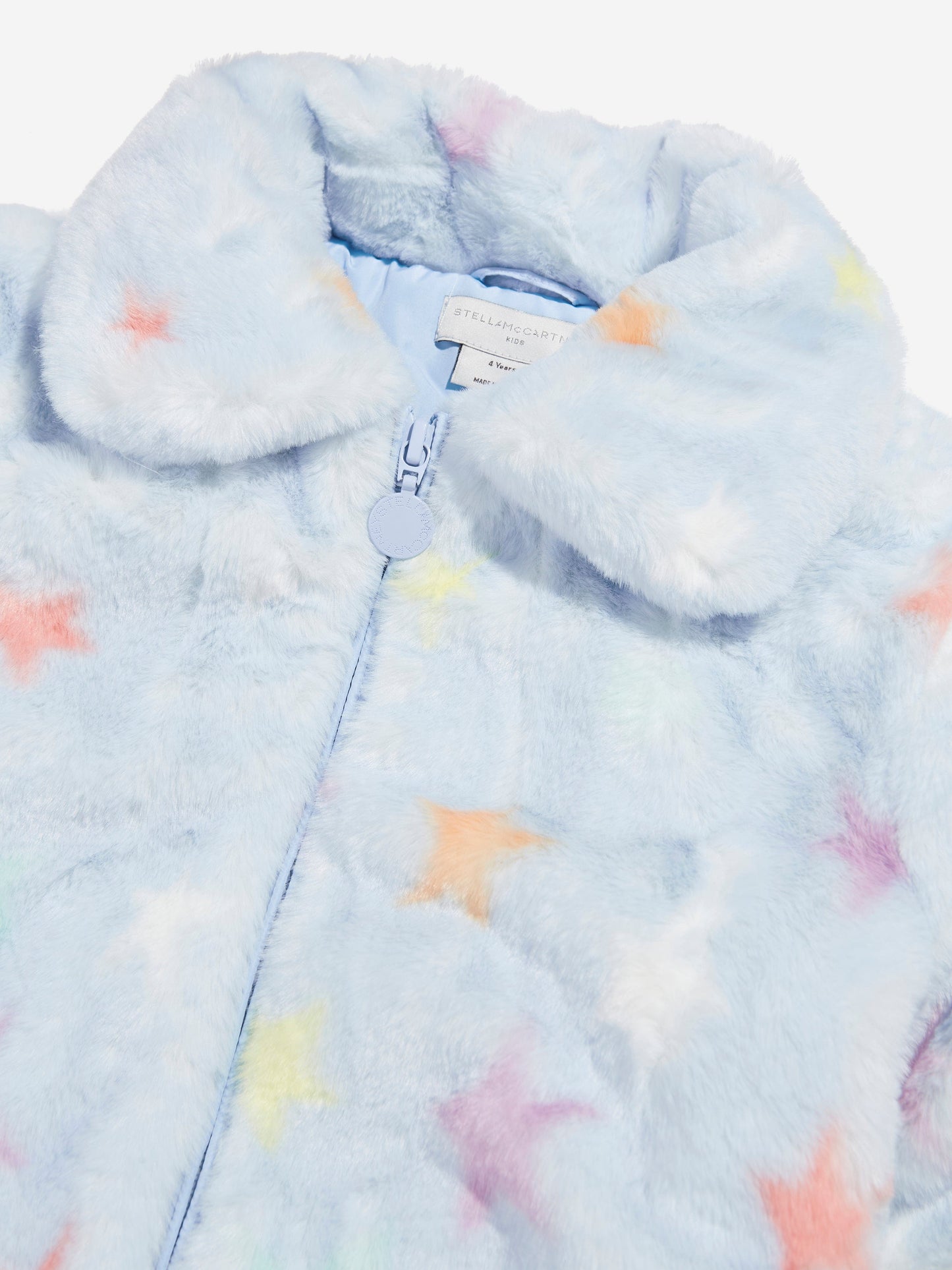 Stella McCartney 女童蓝色人造皮草大衣