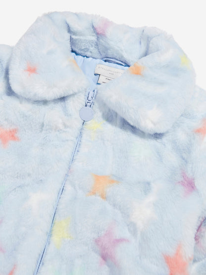 Stella McCartney 女童蓝色人造皮草大衣