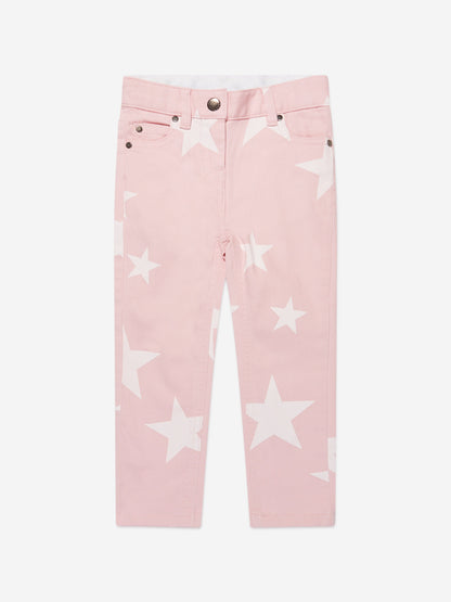 Stella McCartney 女童粉色星星牛仔裤