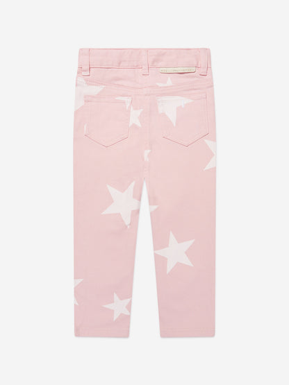 Stella McCartney 女童粉色星星牛仔裤