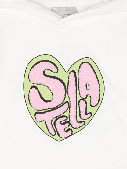 Stella McCartney 女童心形徽标连帽衫（象牙色）