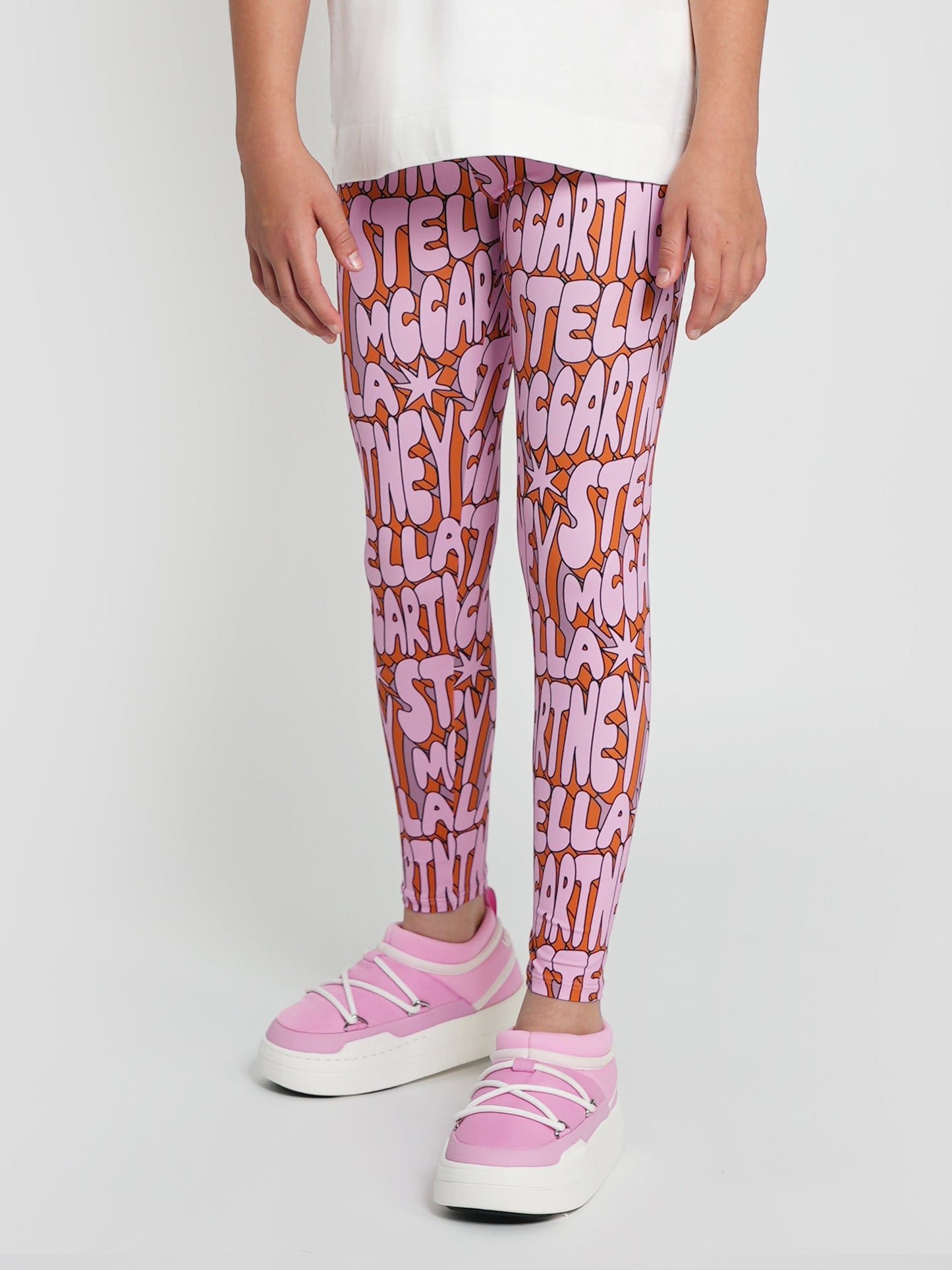 Stella McCartney 女童粉色徽标紧身裤