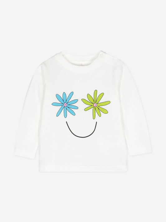 Stella McCartney 女婴象牙色笑脸 T 恤