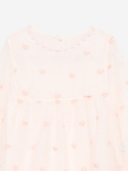 Stella McCartney 女婴刺绣心形连衣裙（粉色）