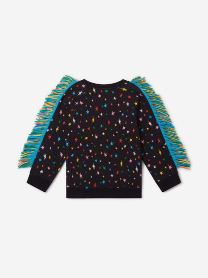 Stella McCartney 女童流苏星星毛衣裙（黑色）