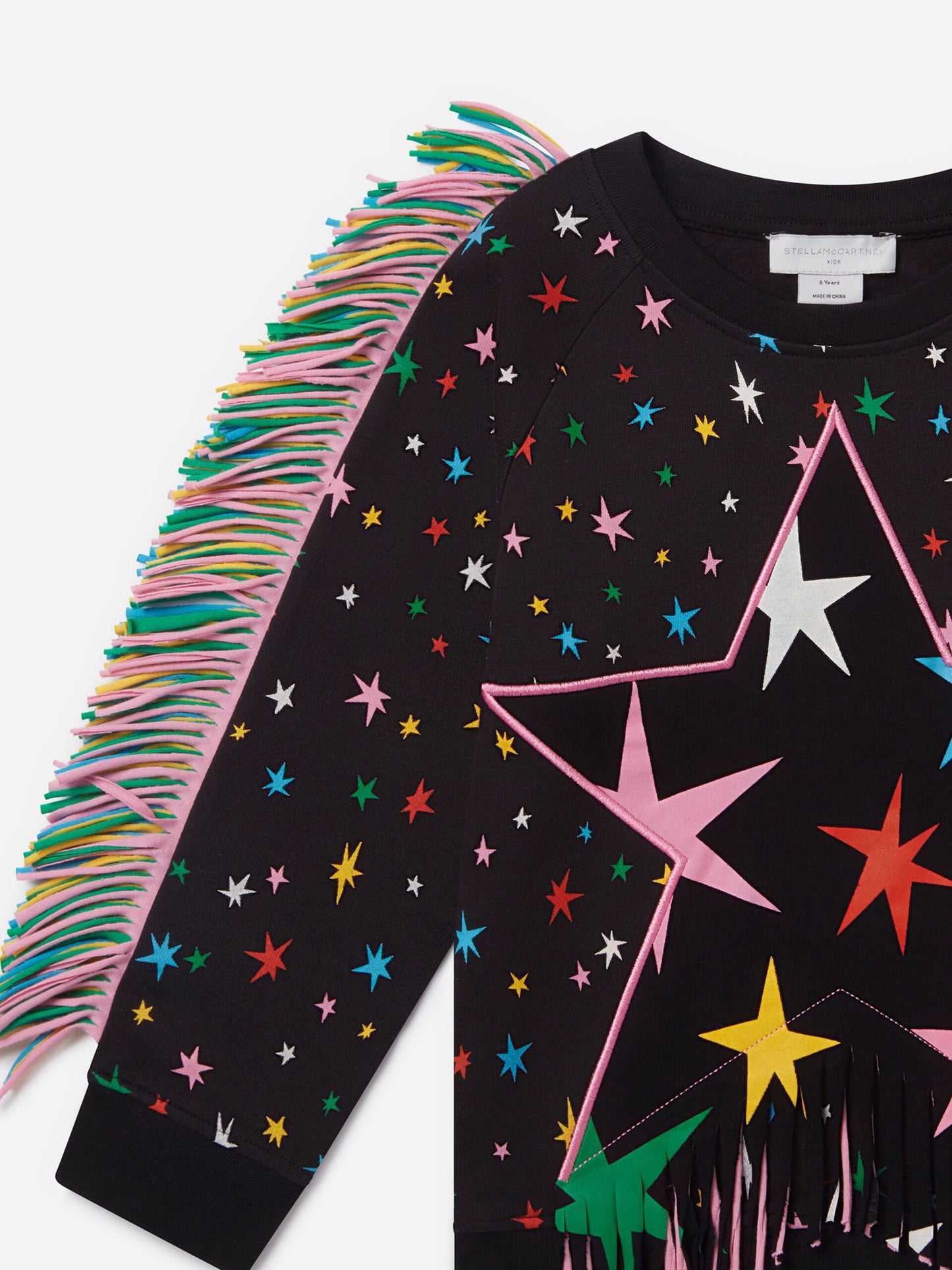 Stella McCartney 女童流苏星星毛衣裙（黑色）