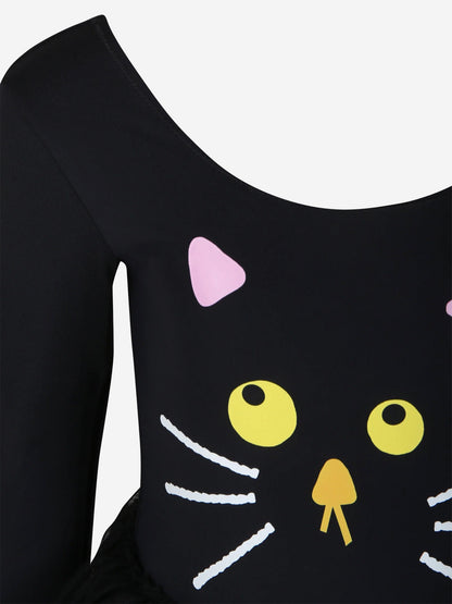 Stella McCartney 女童黑色猫形连衣裙