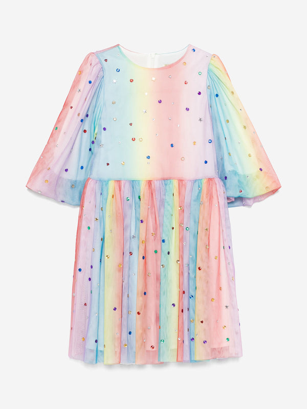 Stella McCartney Girls Rainbow Dress in Multicolour