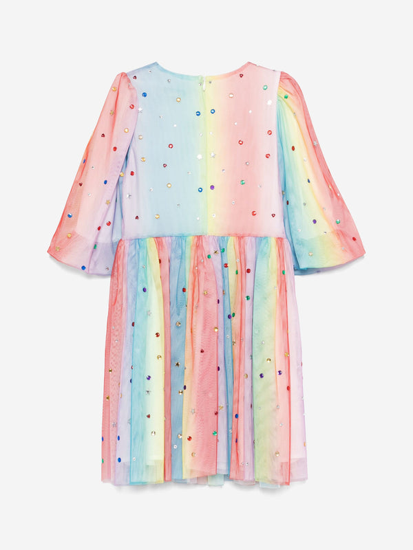 Stella McCartney Girls Rainbow Dress in Multicolour