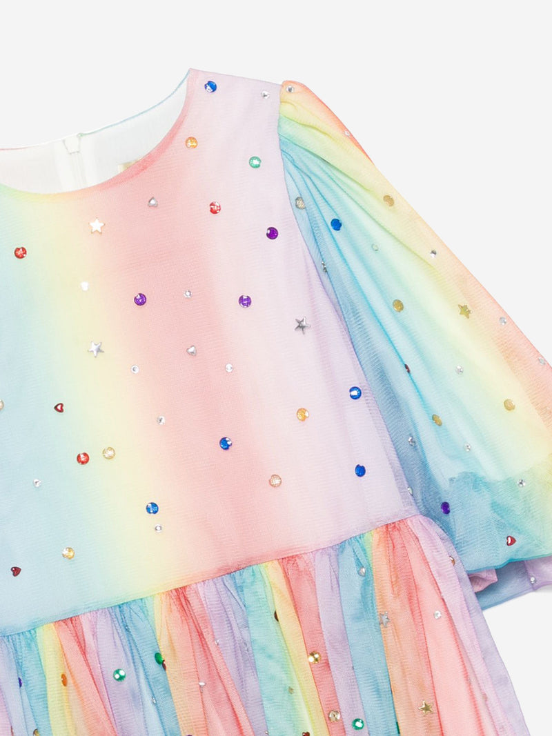 Stella McCartney Girls Rainbow Dress in Multicolour