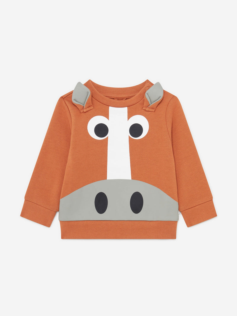 Stella McCartney Baby Boys Horse Sweatshirt in Brown