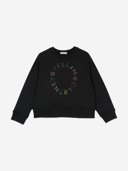 Stella McCartney 女童黑色徽标运动衫