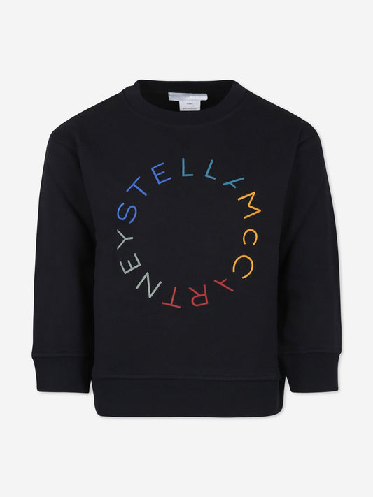 Stella McCartney 儿童圆形徽标运动衫（黑色）