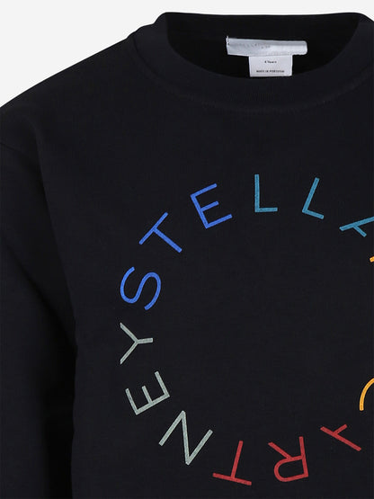 Stella McCartney 儿童圆形徽标运动衫（黑色）
