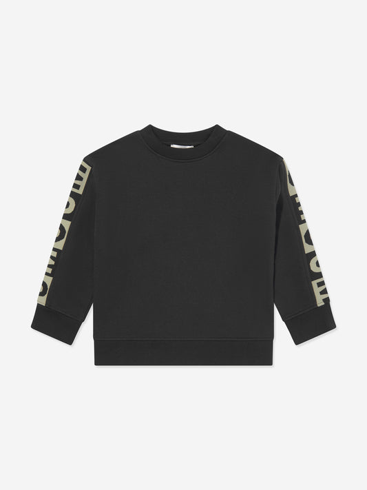 Stella McCartney 男童黑色徽标袖运动衫