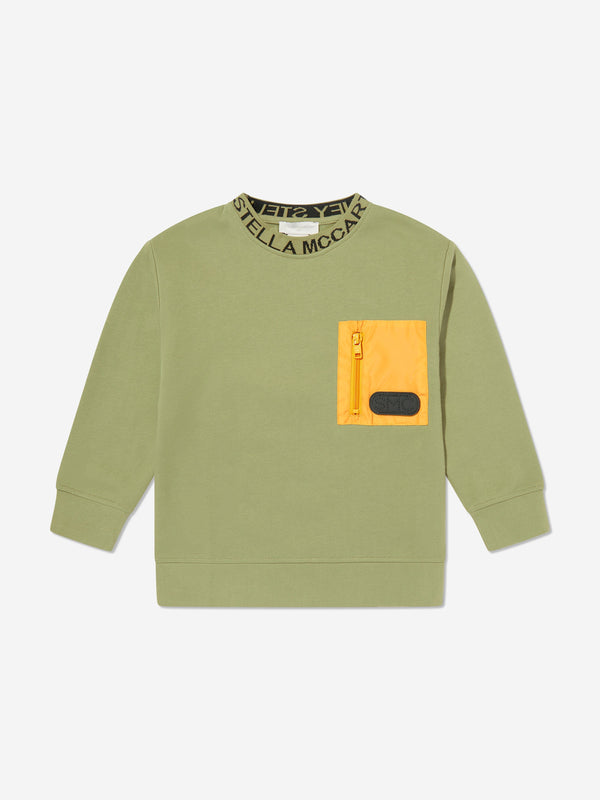 Stella McCartney Boys Pocket Sweatshirt in Green