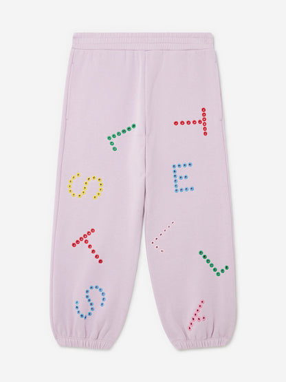 Stella McCartney 女童紫色徽标慢跑裤