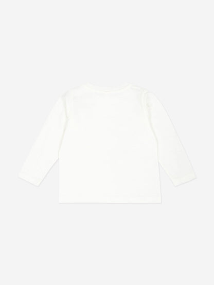 Stella McCartney 女婴象牙色花朵徽标 T 恤