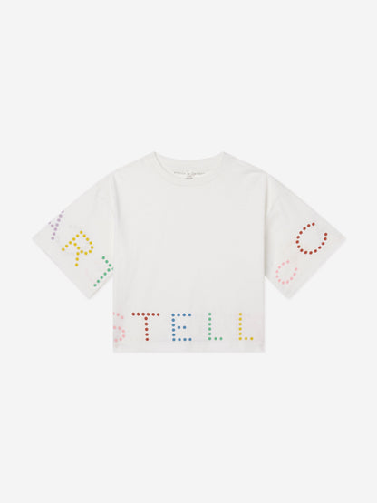 Stella McCartney 女童象牙色徽标 T 恤