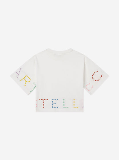 Stella McCartney 女童象牙色徽标 T 恤