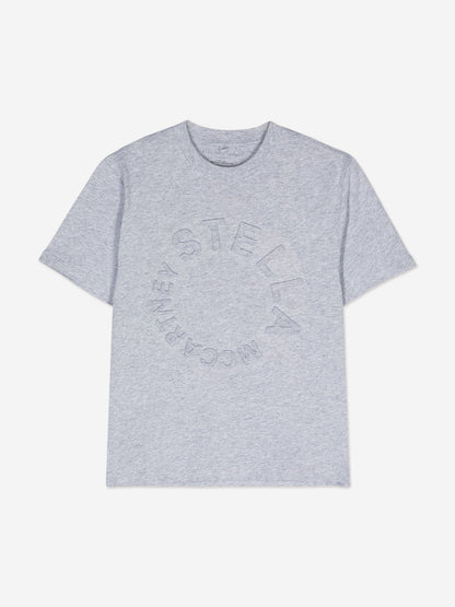 Stella McCartney 男童圆形徽标 T 恤（灰色）