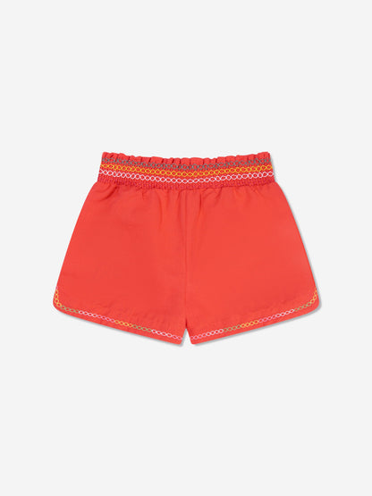 Stella McCartney 女童红色小鸟短裤
