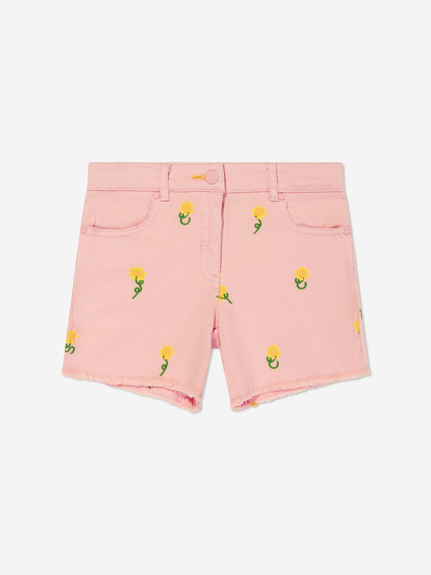 Stella McCartney 女童粉色刺绣花朵短裤