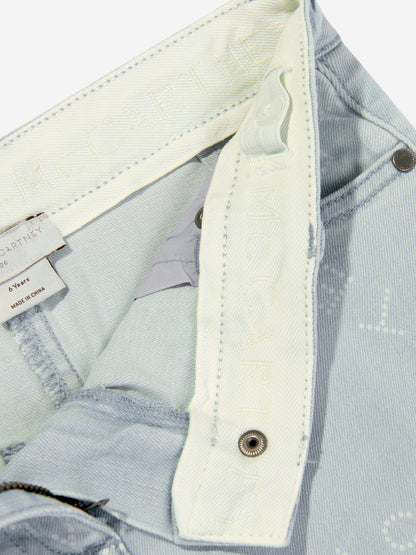 Stella McCartney 女童蓝色牛仔徽标半身裙