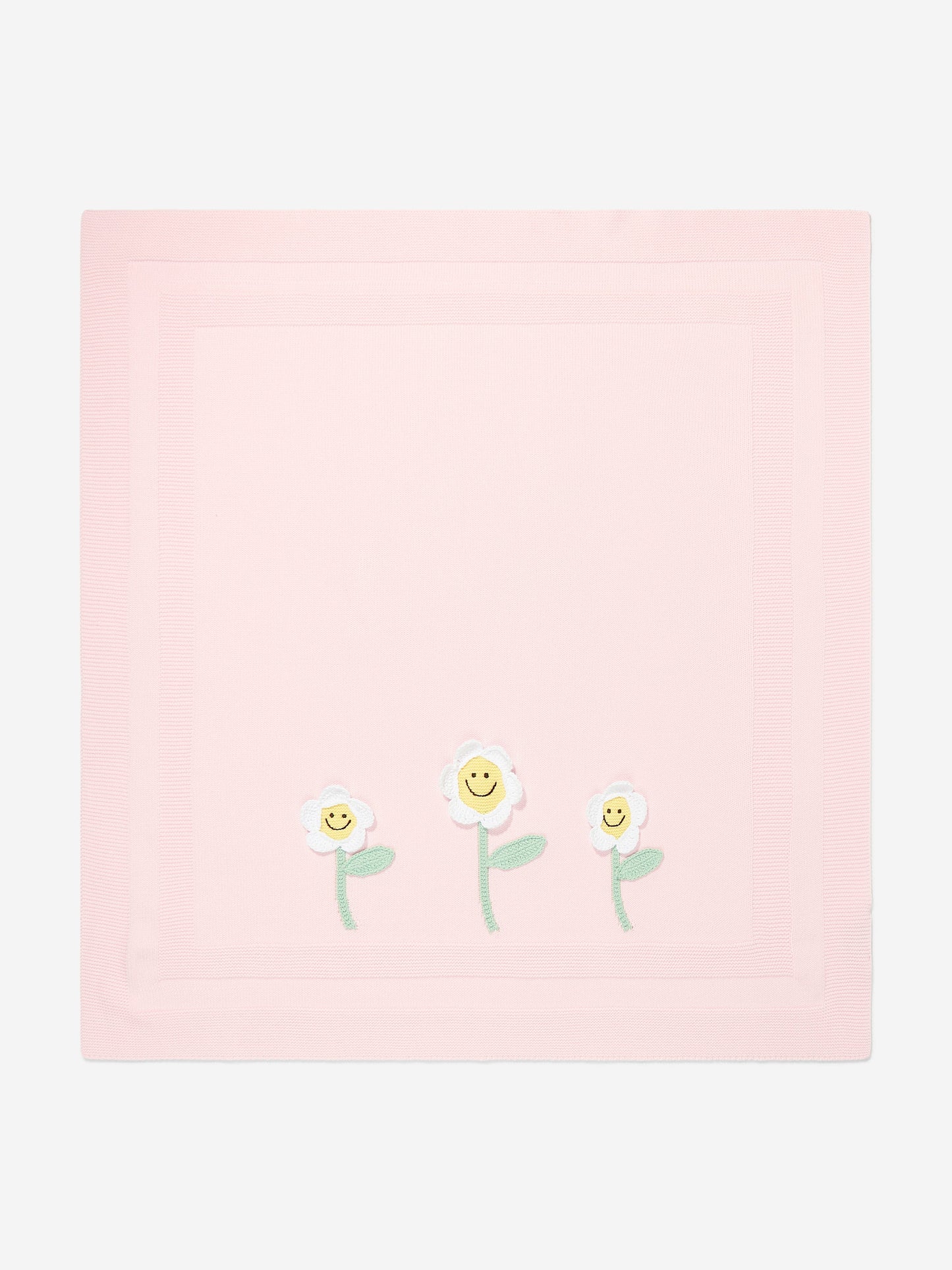 Baby Girls Cotton Daisy Blanket in Pink (73cm)