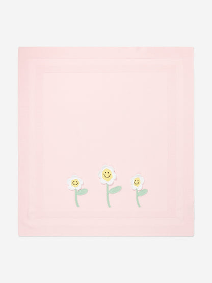 Baby Girls Cotton Daisy Blanket in Pink (73cm)