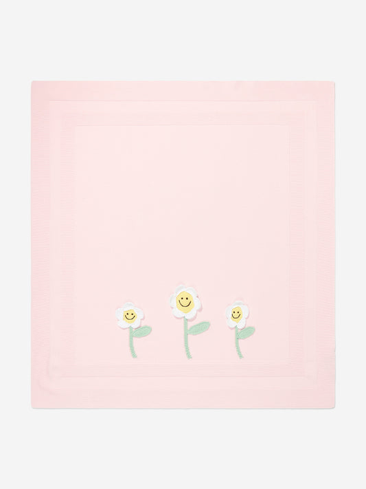 Baby Girls Cotton Daisy Blanket in Pink (73cm)