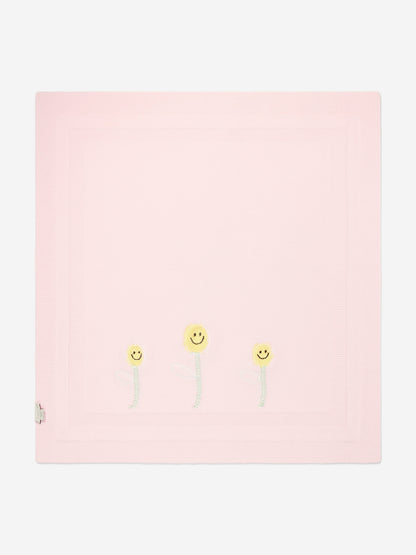 Baby Girls Cotton Daisy Blanket in Pink (73cm)