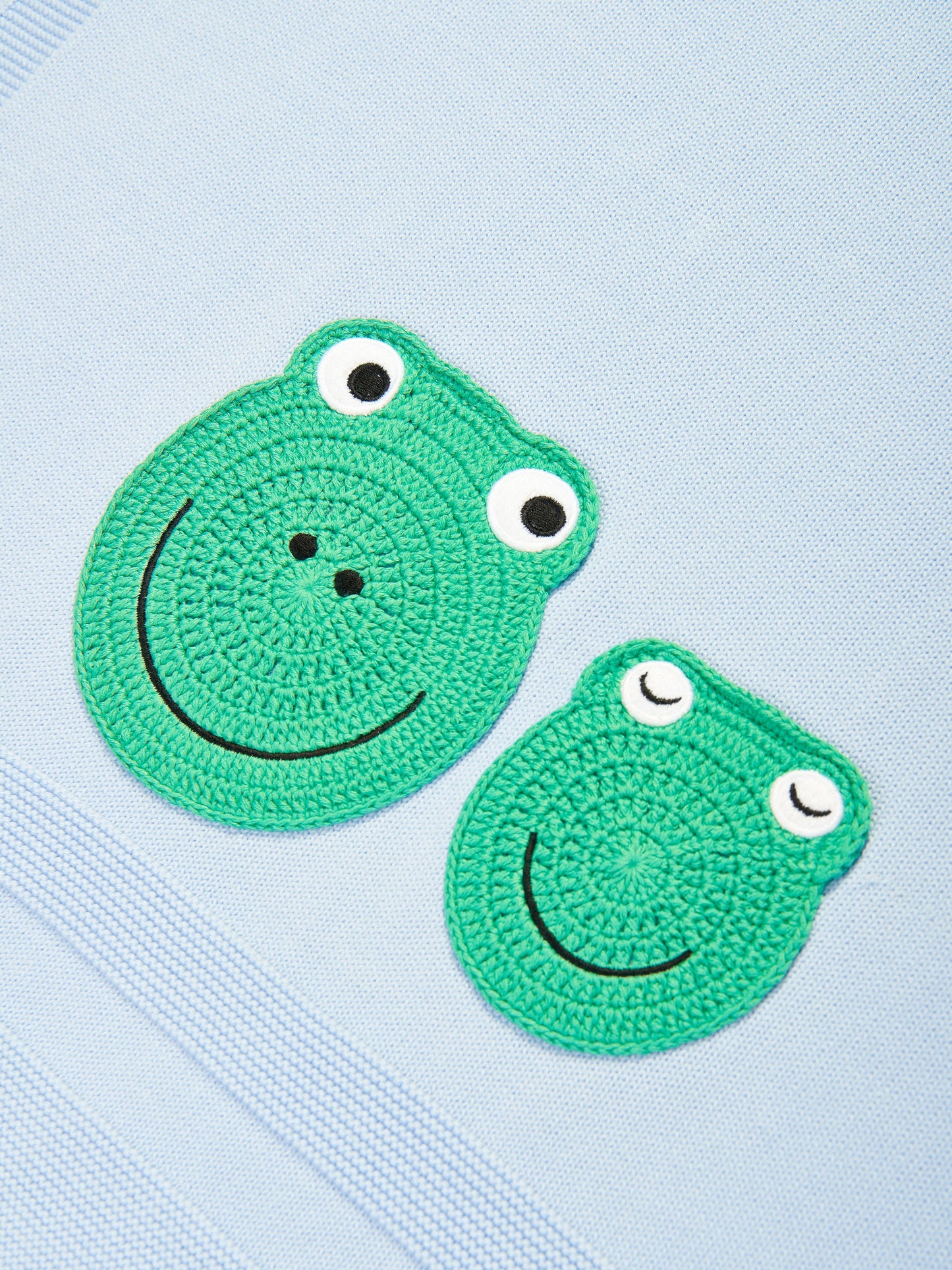 Baby Boys Cotton Frog Blanket in Blue (73cm)