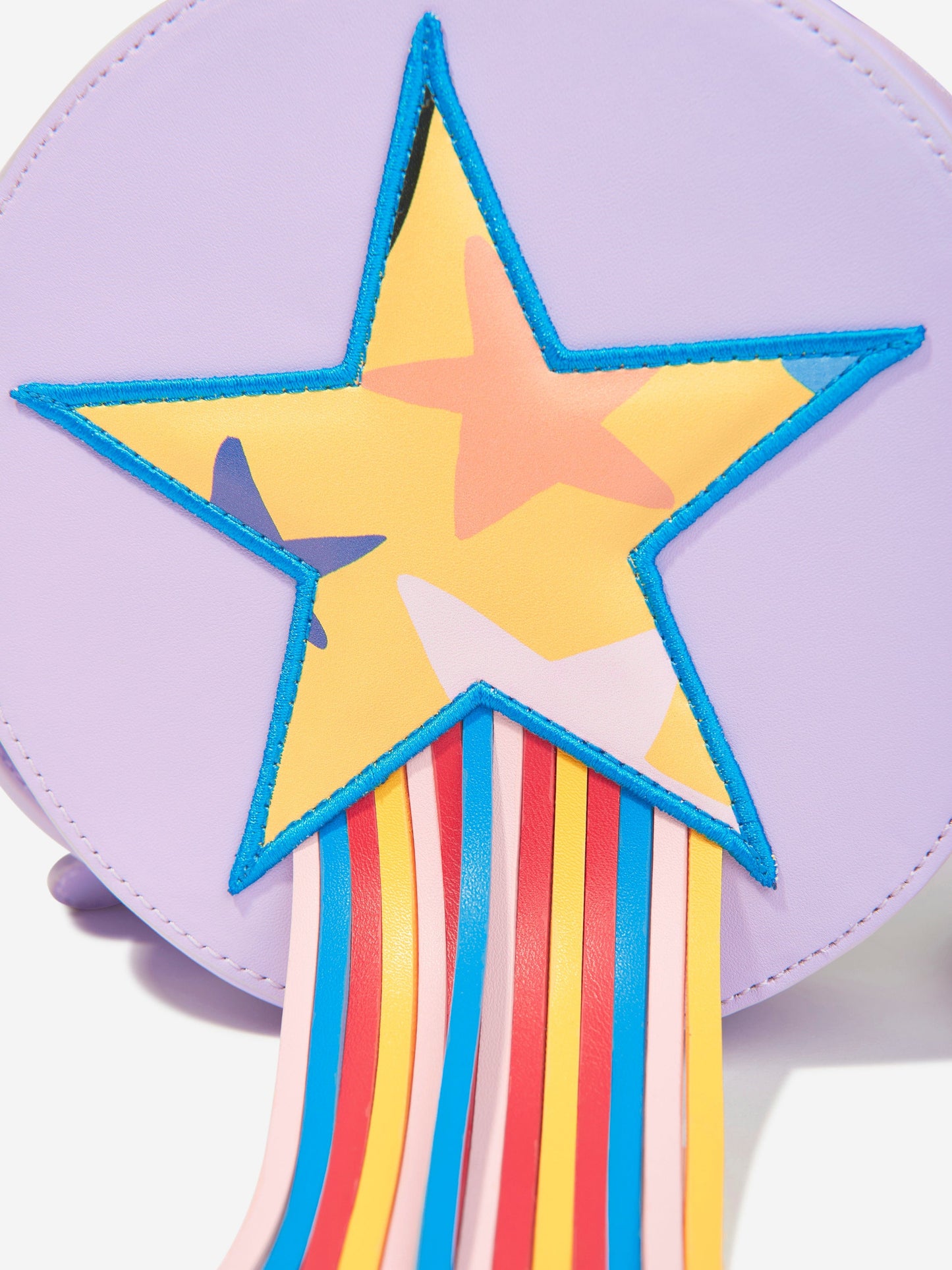 Girls Fringed Star Round Shoulder Bag in Purple (L:16 x H:16 x W:4.5cm)