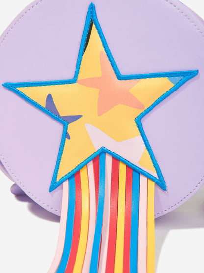 Girls Fringed Star Round Shoulder Bag in Purple (L:16 x H:16 x W:4.5cm)