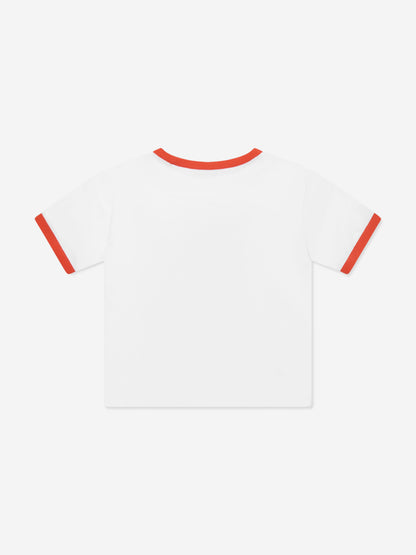 Girls Logo Print Cropped T-Shirt in White