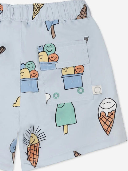 Baby Boys Ice Cream Swim Shorts in Blue