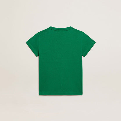 女童绿色Logo棉T恤