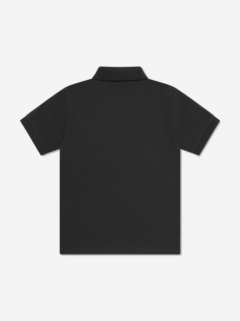 Boys Compass Logo Polo Shirt in Black