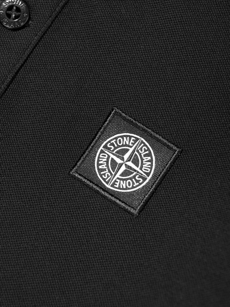 Boys Compass Logo Polo Shirt in Black