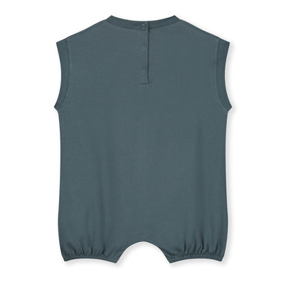 婴儿蓝灰色棉连体衣