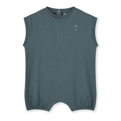 婴儿蓝灰色棉连体衣