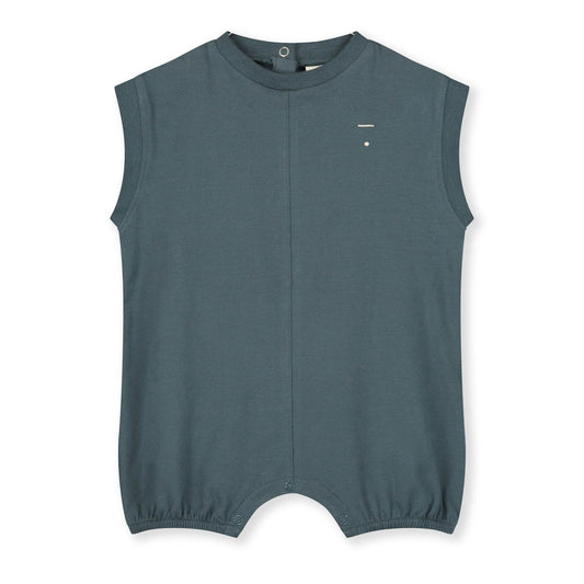 婴儿蓝灰色棉连体衣