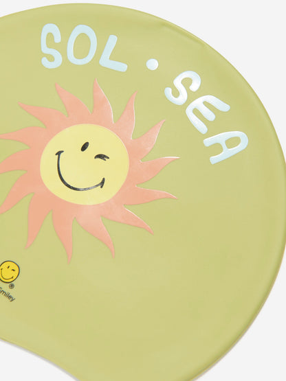Sunnylife Kids Smiley World 泳帽 绿色