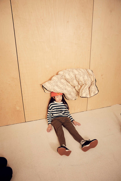 儿童绿色条纹棉T恤