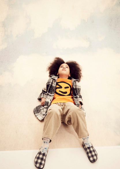 儿童黑色格子夹克