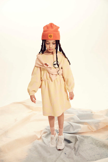 女童黄色棉连衣裙