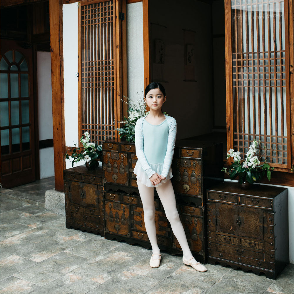女童蓝色条纹芭蕾舞披肩