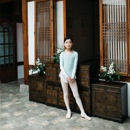 女童蓝色条纹芭蕾舞披肩